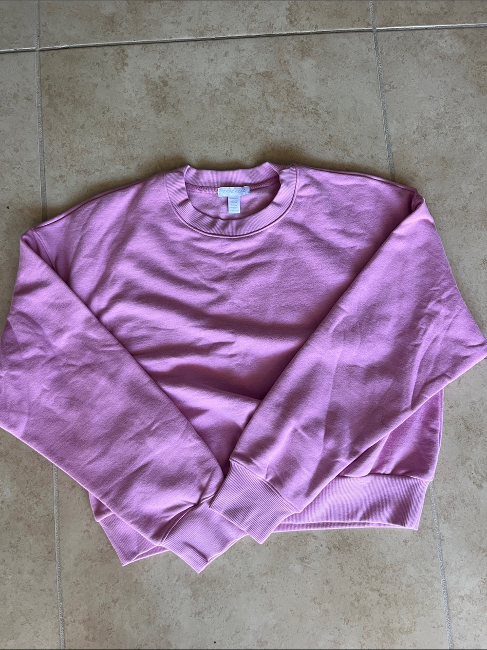 XS Beyond Yoga Light Pink Crewneck Sweatshirt